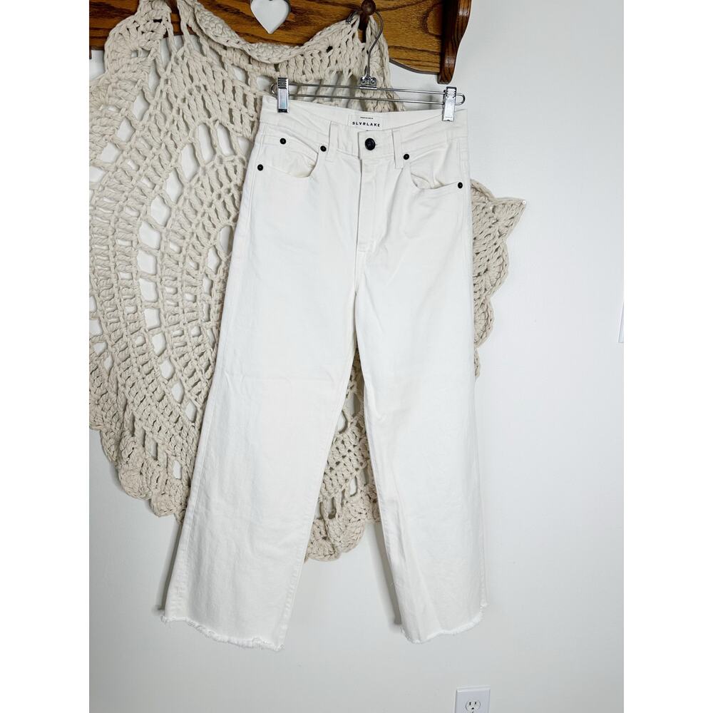 SLVRLAKE Grace Crop High Rise Jeans In White Size 2/25